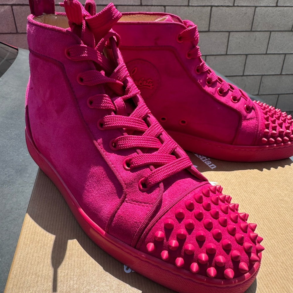 Christian Louboutin Pink High-Top Sneakers - Picture 12 of 12